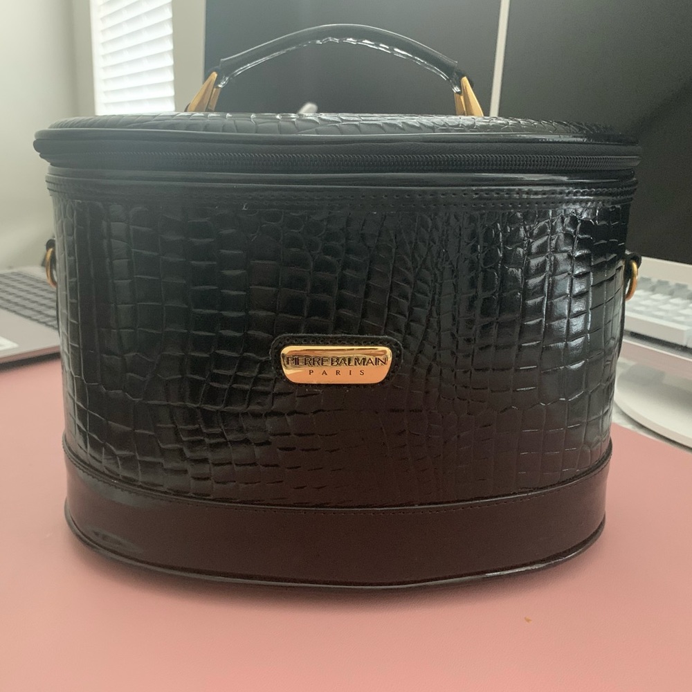 Pierre Balmain Paris vanity train makeup bag black